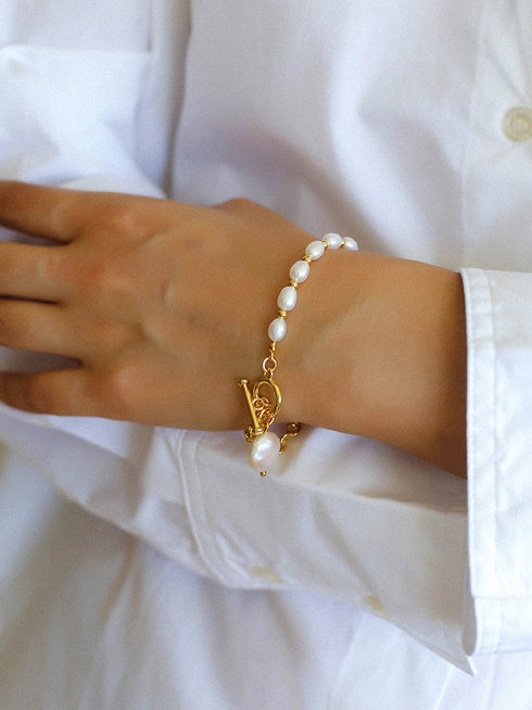 Freshwater Pearl Beaded Chain Necklace and Bracelet - Zafari Studio Jewelry